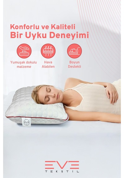 Kolajen Kumas Boyun Destekli Visco Parc Acıklı Fermuarlı Kılıflı Antialerjik Ortopedik Visco Yastık 40x65 Cm