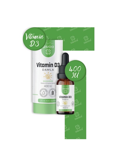 Erbatab Kids Vitamin D3 400 Iu Damla 20 ML Erbatab Kids Vitamin D3 400 Iu Damla 20 ML