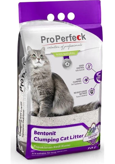 Pro Perfeck Lavanta Kokulu İnce Taneli Bentonit Kedi Kumu 10 L