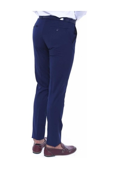Düz Slim Fit Lacivert Erkek Kumaş Pantolon - Wessi Siyah