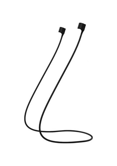 Apple Airpods Ve Airpods Pro İçin Silikon Boyun Askısı, Kaybolma Önleyici Sporcu Kulaklık İpi Siyah