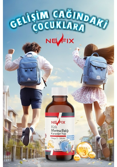 Nevfix Magnezyum Glisinat Omega 3 Cod Liver Oil 150 ML