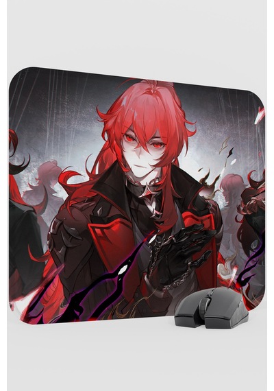 Diluc Genshin Impact Anime Gacha V1 - 48x40 Xl Gaming Mouse Pad Fare Altlığı