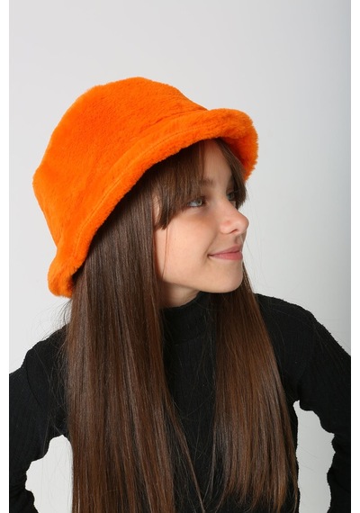 Çocuk Peluş Bucket Şapka Rkş-ç-01 Turuncu Turuncu