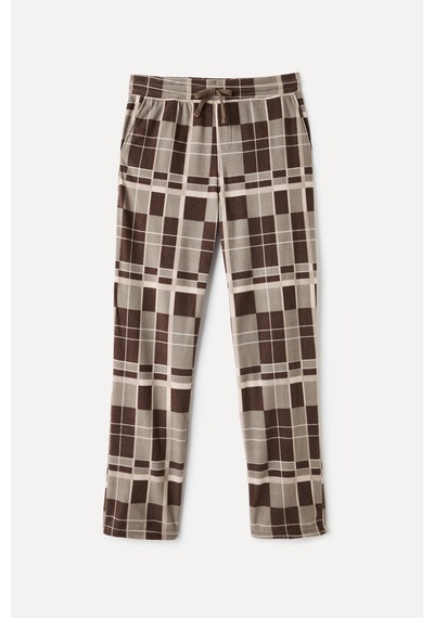 Mudo Erkek Erkek Kahverengi Yumuşak Dokulu Ekoseli Pijama Altı 1265090