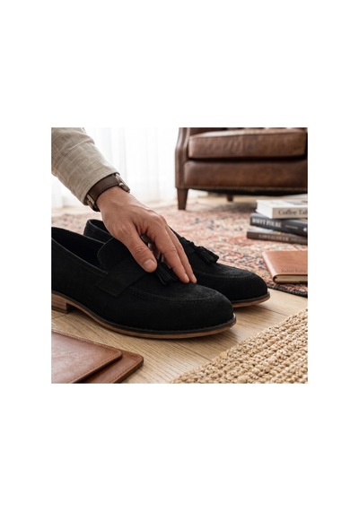 Rayvora Erkek Süet Deri Püsküllü Termo Taban Garson Boy Klasik Ayakkabı Kundura Loafer Casual Siyah Süet Rayvora Erkek Süet Deri Püsküllü Termo Taban Garson Boy Klasik Ayakkabı Kundura Loafer Casual Siyah Süet