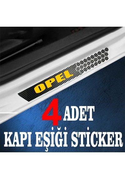 Opel Özel Oto Kapı Eşikleri Sticker Karbon 4 Adet