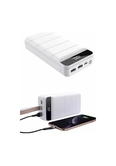 50.000 Mah Powerbank Turbo Hızlı Led Göstergeli Android İos Uyumlu Taşınabilir Askılı