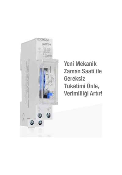 Günsan Mekanik Zaman Saati 100 Saat Rezervli, 24 Saatlik Otomat Tipi 220 240v Ac / 230v