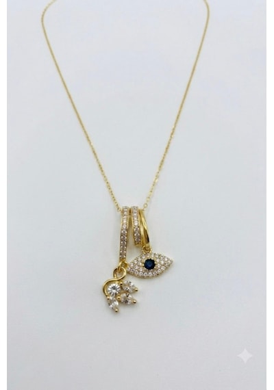 Göz Figürlü Gold Kolye