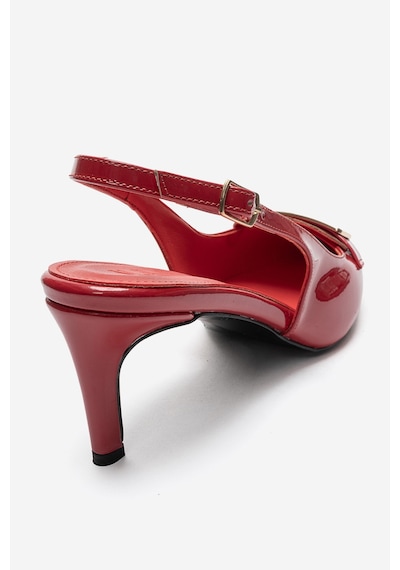 Luvi Shoes Sollenne Kırmızı Rugan Tokalı Kadın Topuklu Ayakkabı