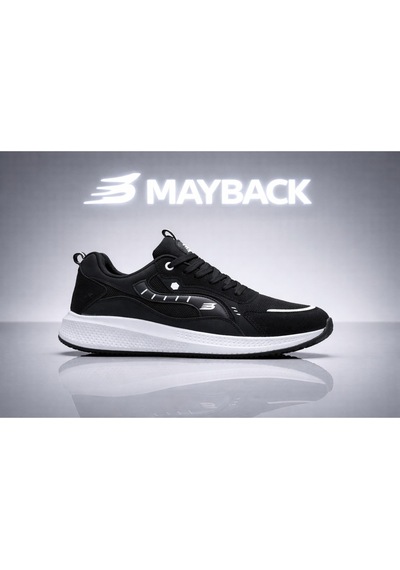 Mayback Erkek Spor Günlük Yazlık Ortopedik Ayakkabı Siyah Beyaz