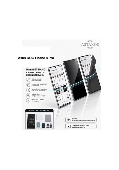Asus Rog Phone 8 Pro Uyumlu Hayalet Nano Kırılmaz Hidrojel Ekran Tpu Film Astakos