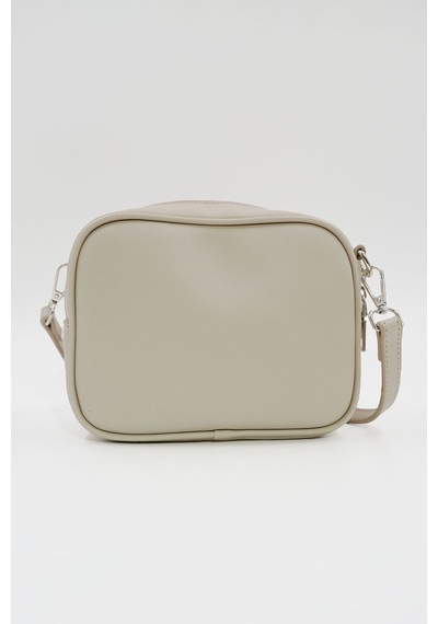 Küçük Boy Crossbody Çapraz Askılı Kadın Omuz Çantası Bej Bej