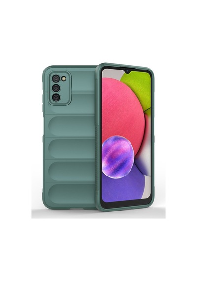 Samsung Galaxy  Uyumlu  A03s Kılıf Optimum Silikon - Koyu Yeşil