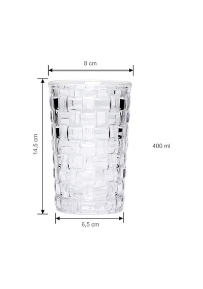 400ml,kabartma Dokuma Desenli 62'lı Setuzun Cam Bardak, Ve Soğuk Kokteyller,buzlu İçececekler İçin Kibar Şık Ergonomik Tasarım Borosilikat Cam