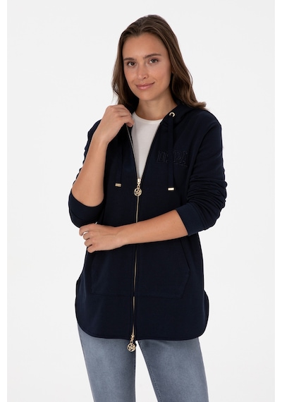 U.S. Polo Assn. Kadın Lacivert Fermuarlı Kapüşonlu Sweatshırt 50307714-VR033 U.S. Polo Assn. Kadın Lacivert Fermuarlı Kapüşonlu Sweatshırt 50307714-VR033