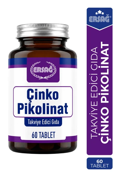 Ersağ Çinko Pikolinat 60 Tablet Takviye Edici Gıda