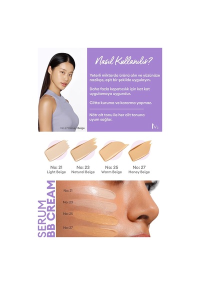 Yaşlanma Karşıtı Bakım Ve Aydınlık Görünüm Sunan M Perfect Cover Serum Bb Cream No:27 Çok Renkli