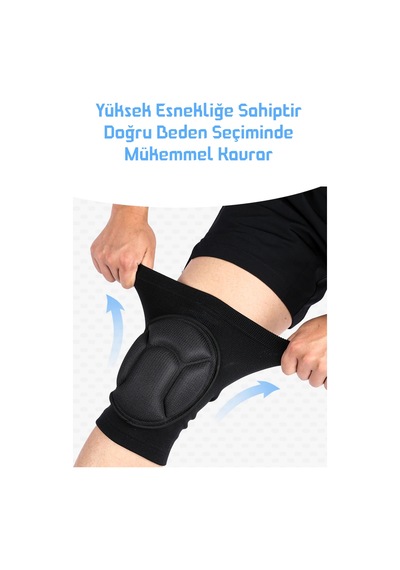 Deluxe Unisex Voleybol Dizliği Darbe Emici Sünger Basketbol Dizlik Bisiklet Spor Dizliği Medium Siyah