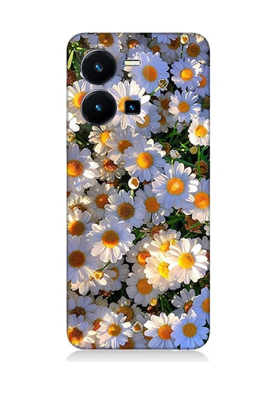 Vivo Y35 Uyumlu Silikon Kılıf Beyaz Papatyalar