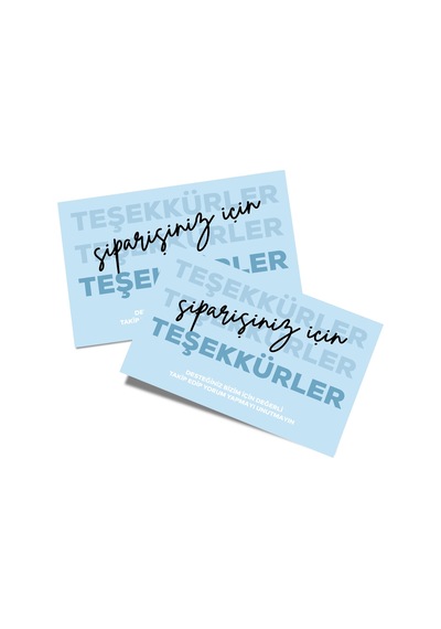 Teşekkür Kartı Tasarım 5 6x9 - 50 Adet
