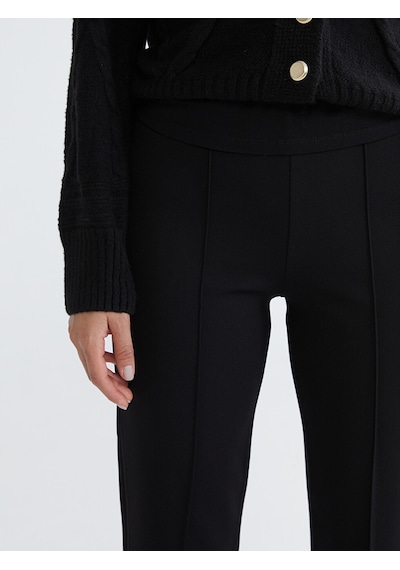 Lcw Modest Siyah Dar Fit Kadın Pileli Pantolon