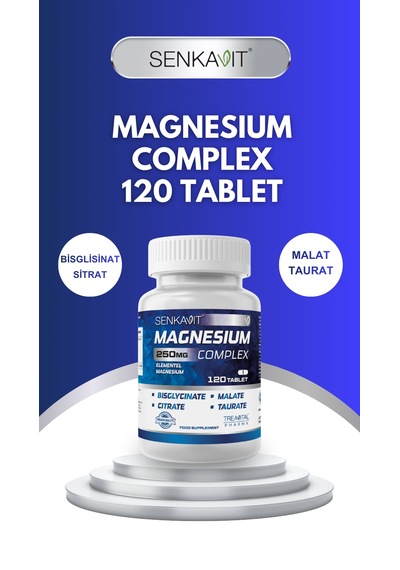 Senkavit Magnezyum Kompleks 120 Tablet 250 Mg 4 Form, Sitrat, Taurat, Malat, Bisglisinat, B6