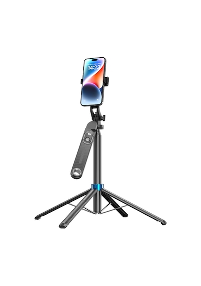 Blic Blt-41 1.8 Metre 360 Dönebilen Pan Tilt Bluetooth Selfie Çubuğu Tripod Kablosuz Kumandalı Al Siyah