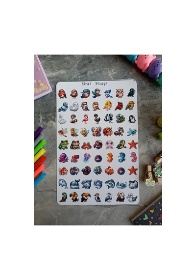 Hayvanları Öğreniyorum Sticker Seti 126 Adet 2 Sayfa 17x25 cm