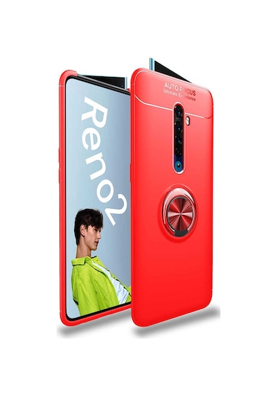 Oppo Reno 2Z Kılıf Yüzüklü Kamera Korumalı Range Ring Silikon Kılıf