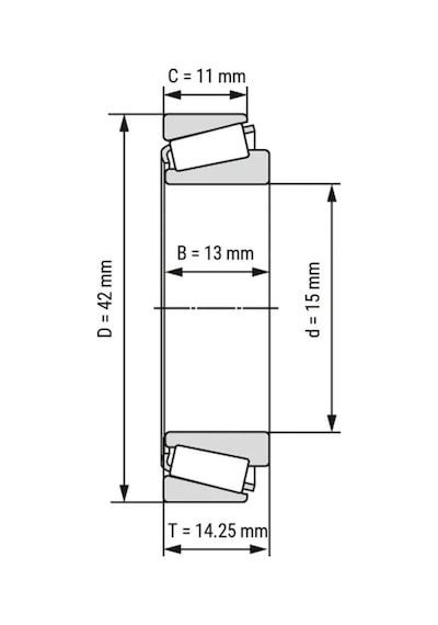 30302 Konik Makarali Rulman 15X42X14,25 398842681