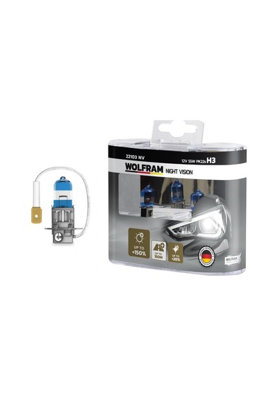 Ampul - 241 - 12v H3 55 Pk22s Nıght Vısıon 150 Fazla 20 - Csmo-tex - Beyaz Işık
