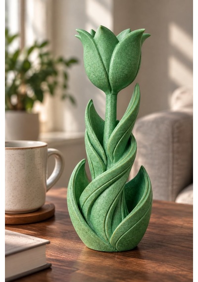 Spiral Lale Çiçeği Figürlü Dekoratif Biblo 66579490