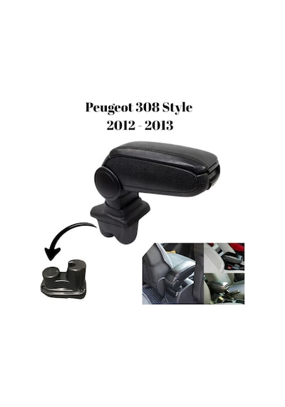 Peugeot 308 Style 2012 2013 İkili Yuvarlak Bardaklık Uyumlu Araca Özel Kolçak Kol Dayama Siyah
