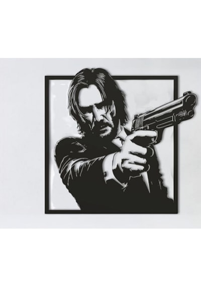 John Wick Pla Duvar Dekoru - 3d Baskı Sanat Eseri 21x21 Cm 21 X 21