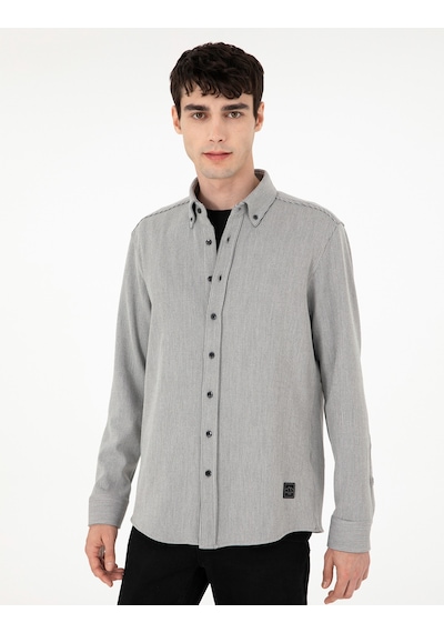 Pierre Cardin Erkek Gri Gömlek Desenli 50293947-vr024 Gri
