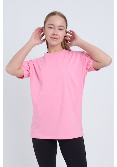 Velvoria Unisex Oversize Basic 3'lü Bordo Pembe Siyah Renk T-shirt Çok Renkli13