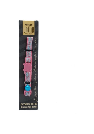 Cattie Özel Desenli Dokuma Kedi Boyun Tasması Pembe