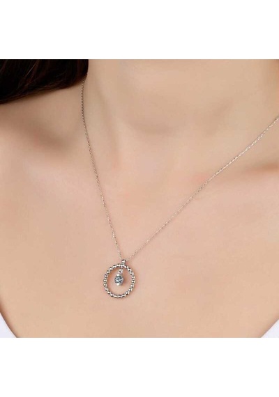 Swarovski Taşlı Gümüş Çember Tektaş Kadın Kolye (522043447)