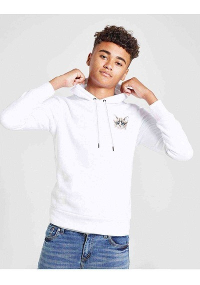 Tshirthane Yavru Kedi Illüstrasyon Baskılı Unisex Çocuk Sweatshirt Beyaz