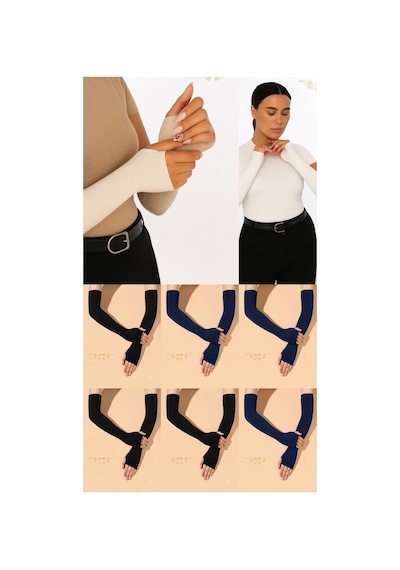 Aldaıyr 8 Pratik Tesettür Parmaklı Kolluk Çok Renkli14