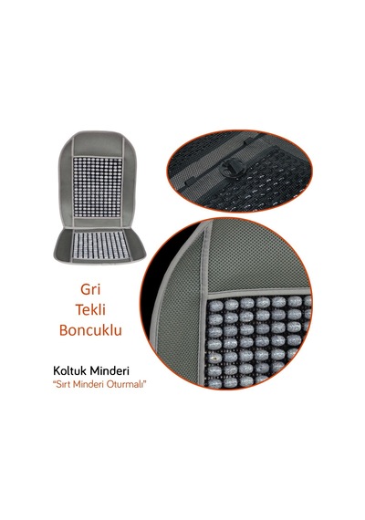Guard Scarlet Sırt Minderi Oturmalı Ahşap Boncuklu Gri 858.gr