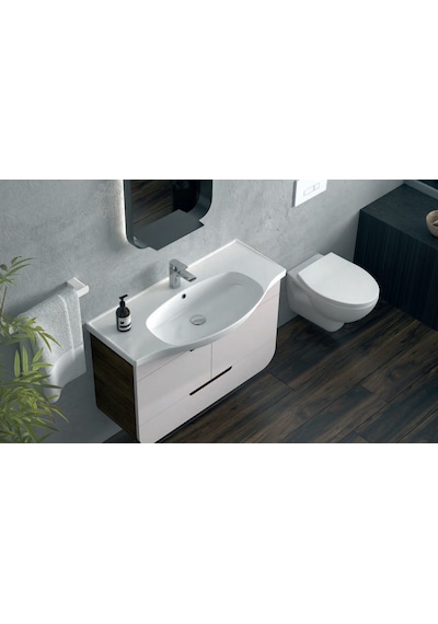 Turkuaz Seramik Cerastyle Lila 80 x 46 CM Etajer Uyumlu Lavabo