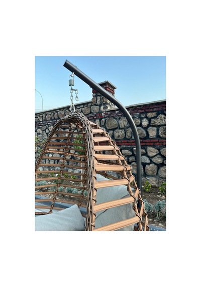 Rattan Tek Kişilik Salıncak Krem Rattan Tek Kişilik Salıncak Krem