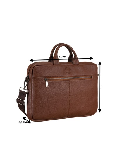 Westpolo Vegan Deri Unisex Laptop, Evrak Çantası - 6063 Taba