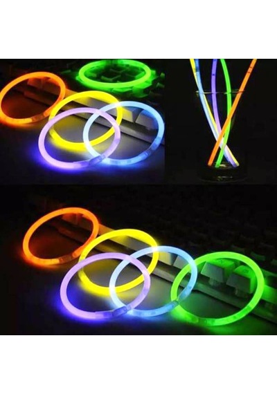 100 Adet Fosforlu Çubuk Glow Stick Fosforlu Bileklik Neon  Işık