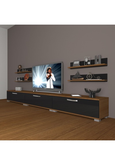 Decoraktiv Eko 270r Slm Tv Ünitesi Tv Sehpası Ceviz - Siyah