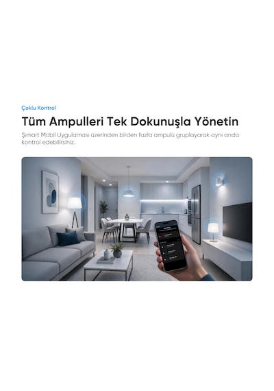 Şımart Akıllı Ampul Bluetooth 1100 Lümen Yüksek Parlaklık 16 Milyon Renk Seçeneği Beyaz - RGB