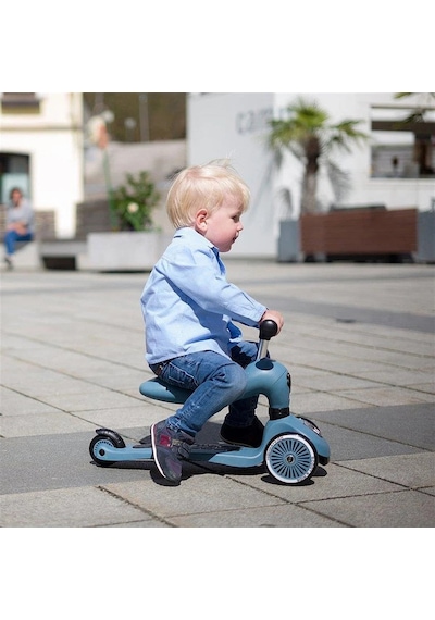 Scoot and Ride Highwaykick 1 Oturaklı Çocuk Scooter Petrol  Mavisi
